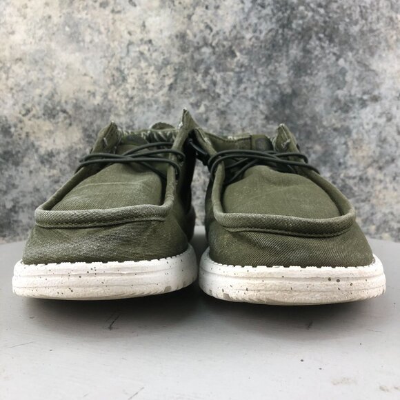 Hey Dude Men\'s Size 10 Wally Mid Canvas Olive Green Casual Slip On Shoes Ankle main image 11